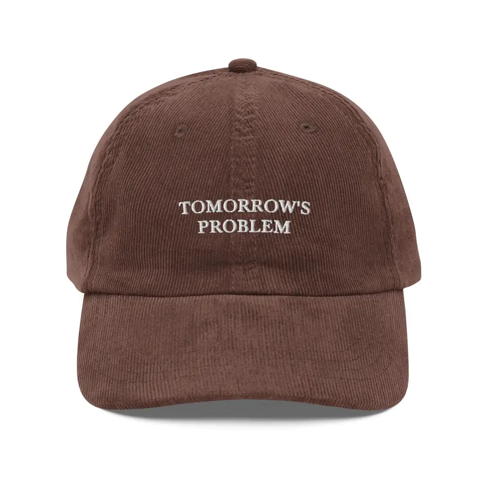 Trini Skies embroidered corduroy cap with Tomorrow’s Problem