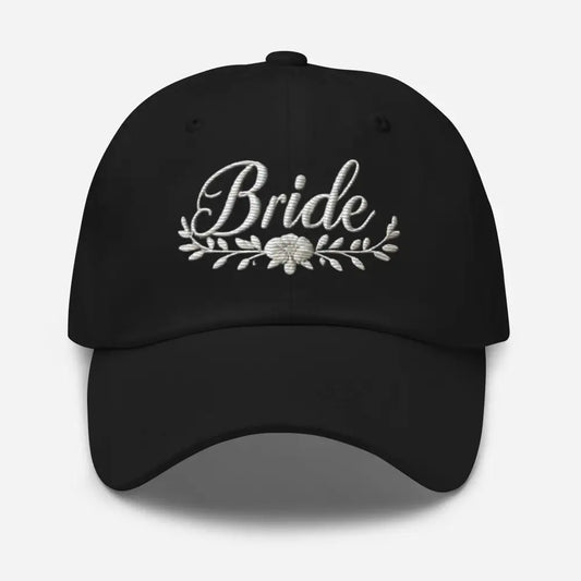 Trendy Bride Dad Hat: Chic Adjustable Low-Profile Design for Every Brides Special Occasion Bridal - Hats black baseball