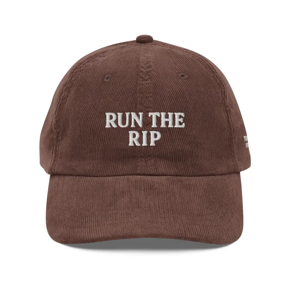 Trini Skies Fishing embroidered corduroy cap RUN THE RIP