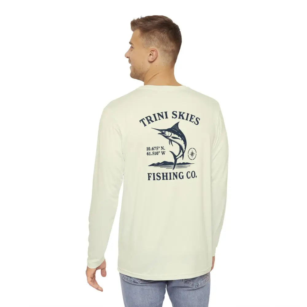 Trini Skies Fishing Co long sleeve shirt with iconic marlin graphic