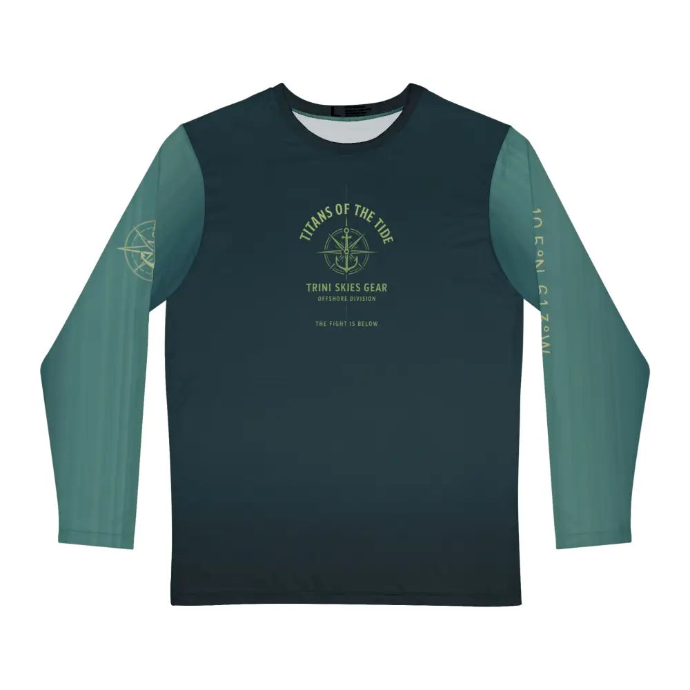 Teal Titans of the Tide offshore fishing shirt by Trini Skies Gear