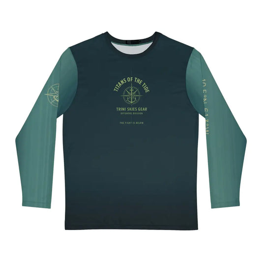 Teal Titans of the Tide offshore fishing shirt by Trini Skies Gear