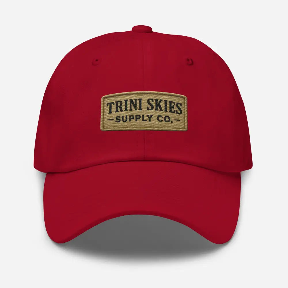 Red Trini Skies Heritage Patch Hat embroidered Yupoong dad cap