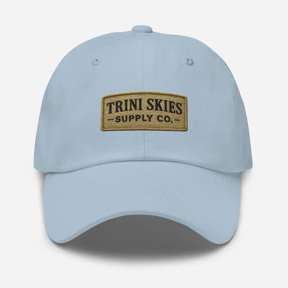 Trini Skies Heritage Patch Hat light blue unstructured dad cap