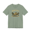 Light green Montana Wild Horses graphic t-shirt with galloping horses