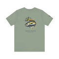 Trini Skies Offshore Compass Tuna Fishing T-Shirt in sage green