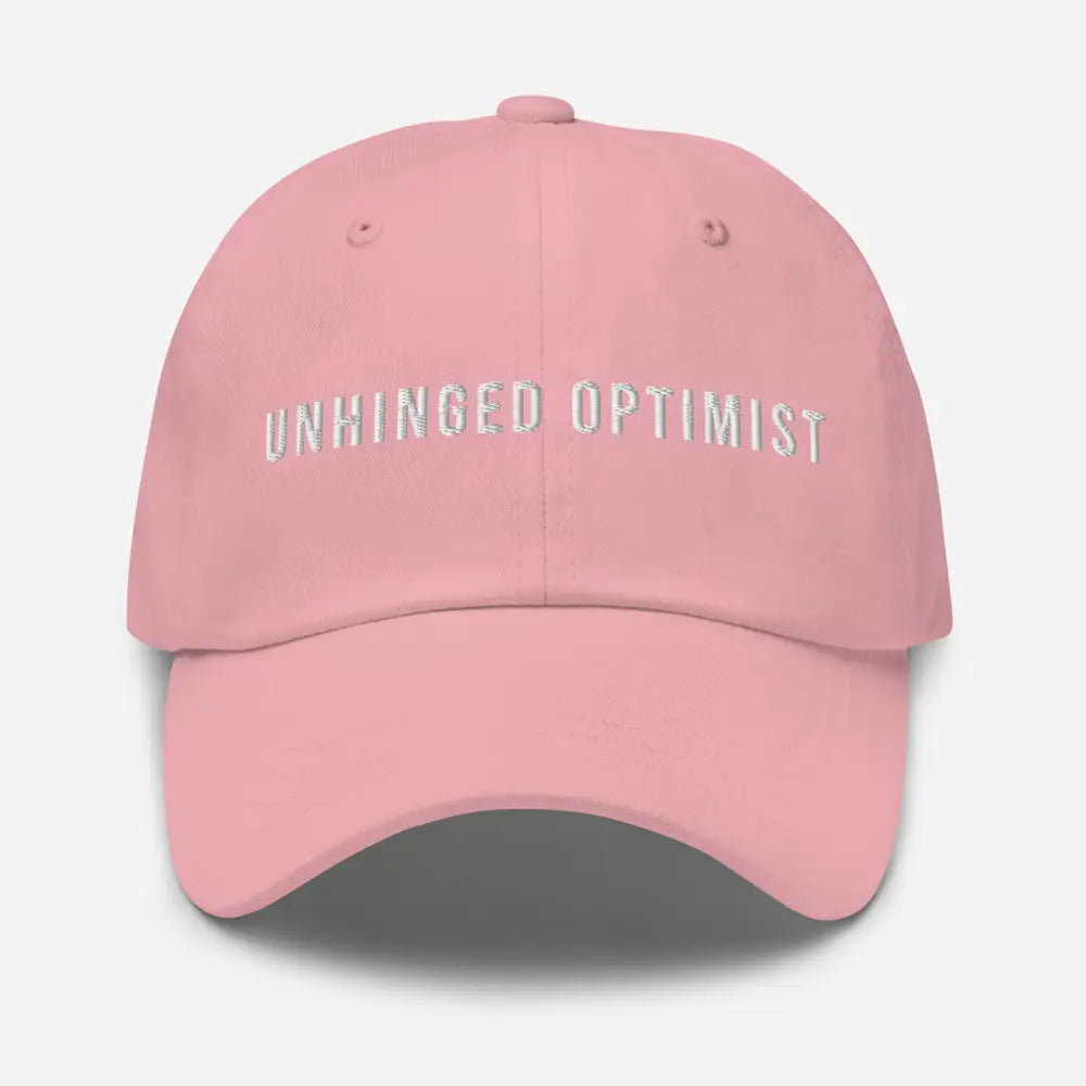 Pink Unhinged Optimist Embroidered Dad Hat by Trini Skies Supply