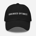 Unhinged Optimist embroidered dad hat from Trini Skies Supply