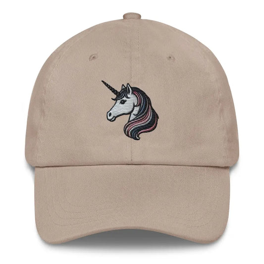 Unicorn Embroidered Dad Hat Add a Touch of Whimsy to Your Style - Stone / UNISEX / ADULT - tan baseball cap embroidered