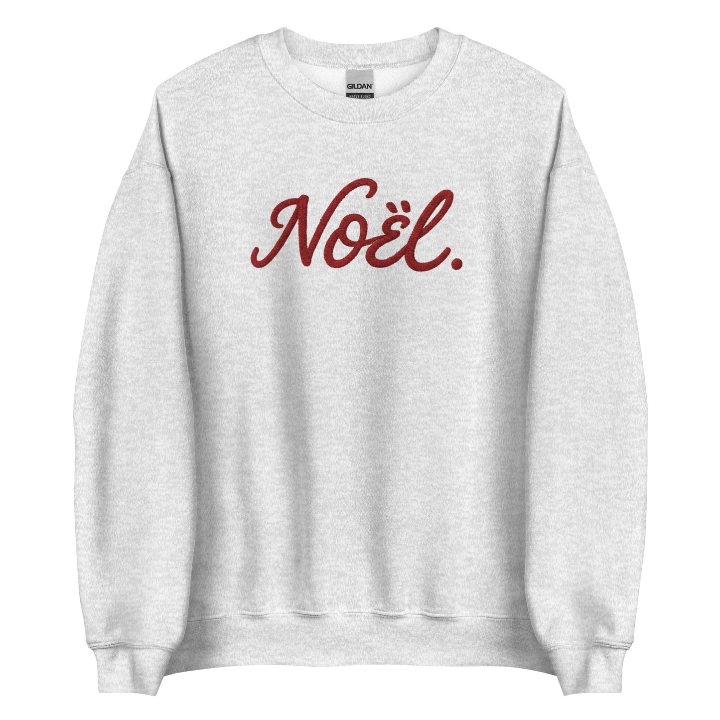 White Noel Christmas crewneck with red Noel text, French holiday design