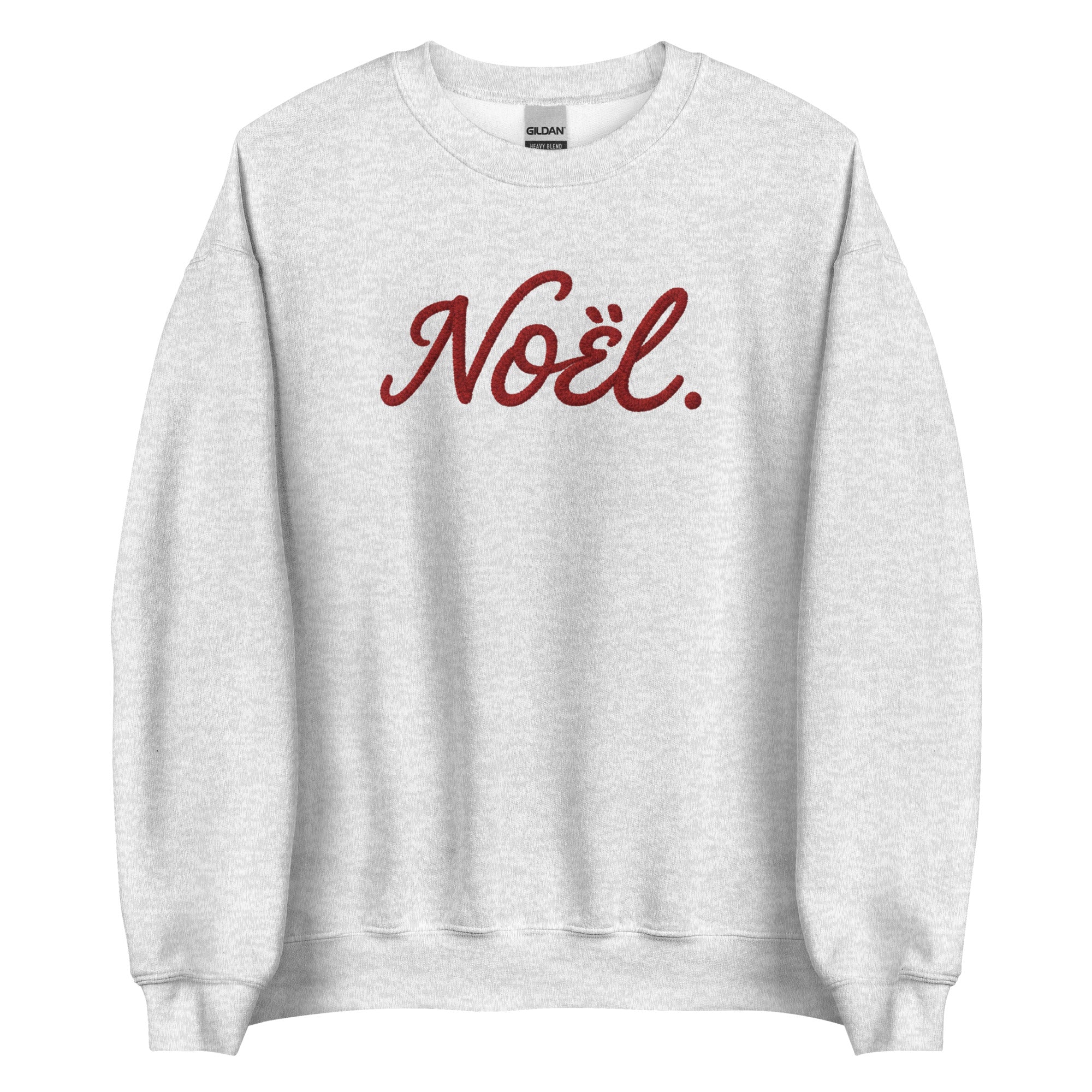 White Noel Christmas crewneck with red Noel text, French holiday design