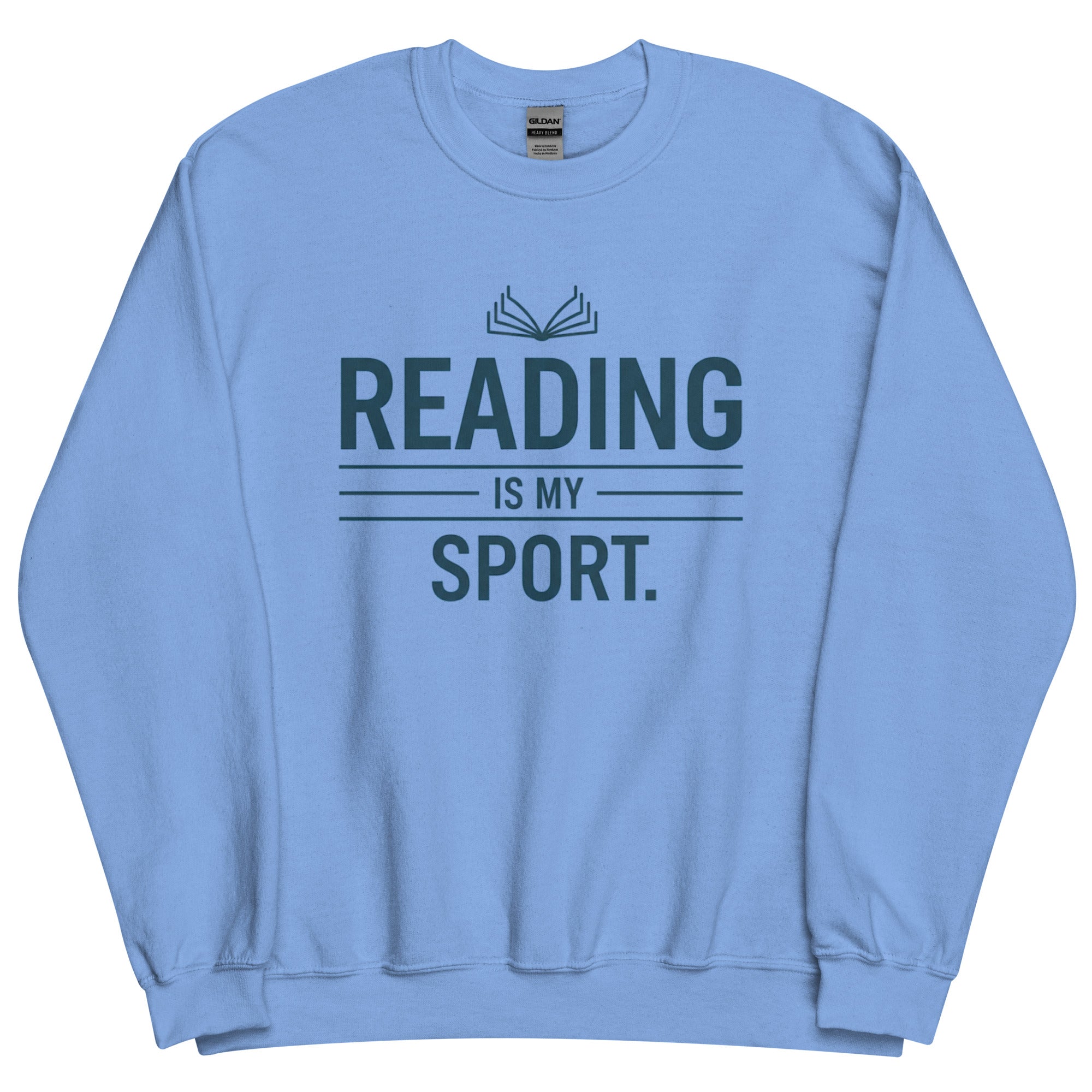 Cozy heather gray book lover favorite sport sweatshirt with open book graphic