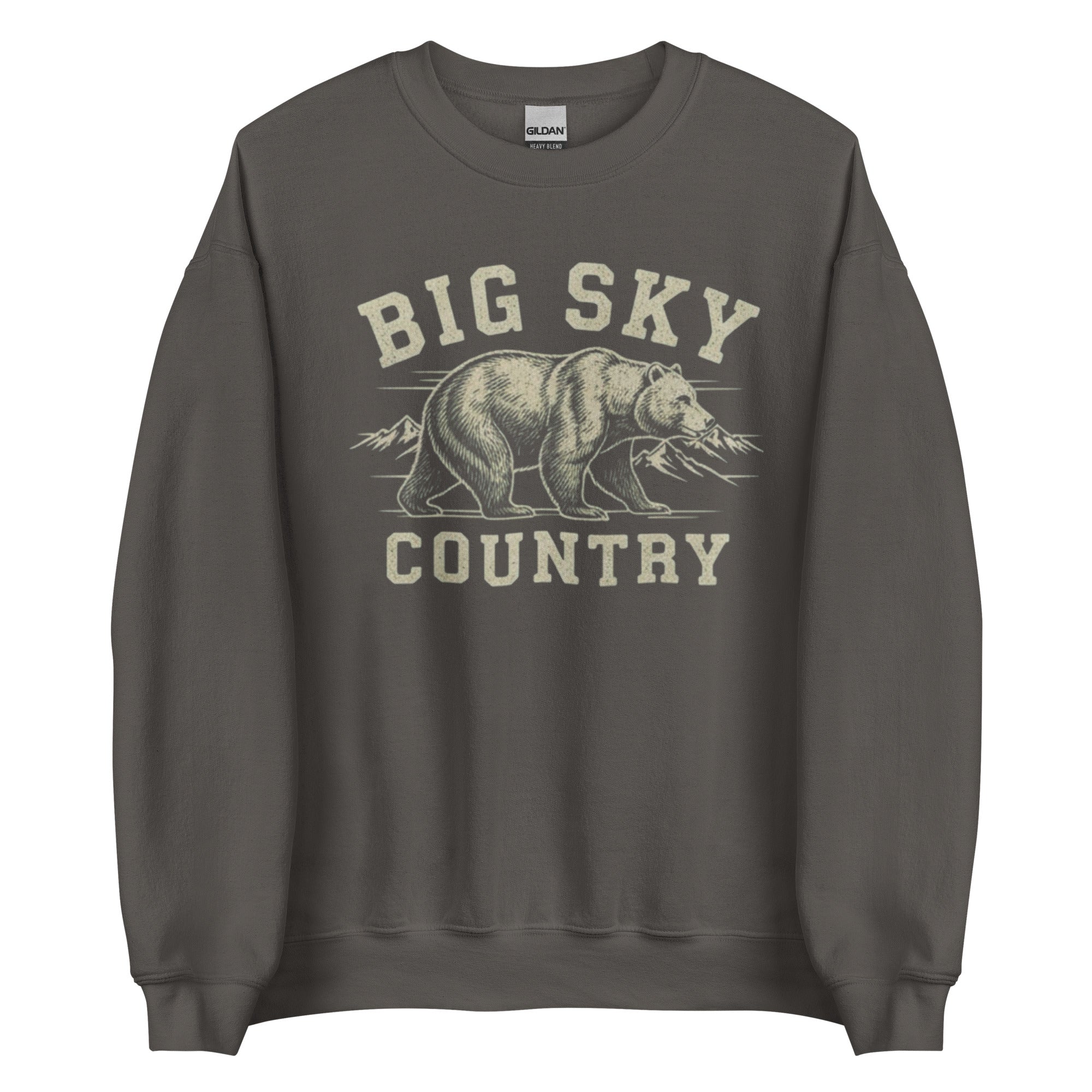 Montana crewneck sweatshirt with Big Sky Country bear graphic