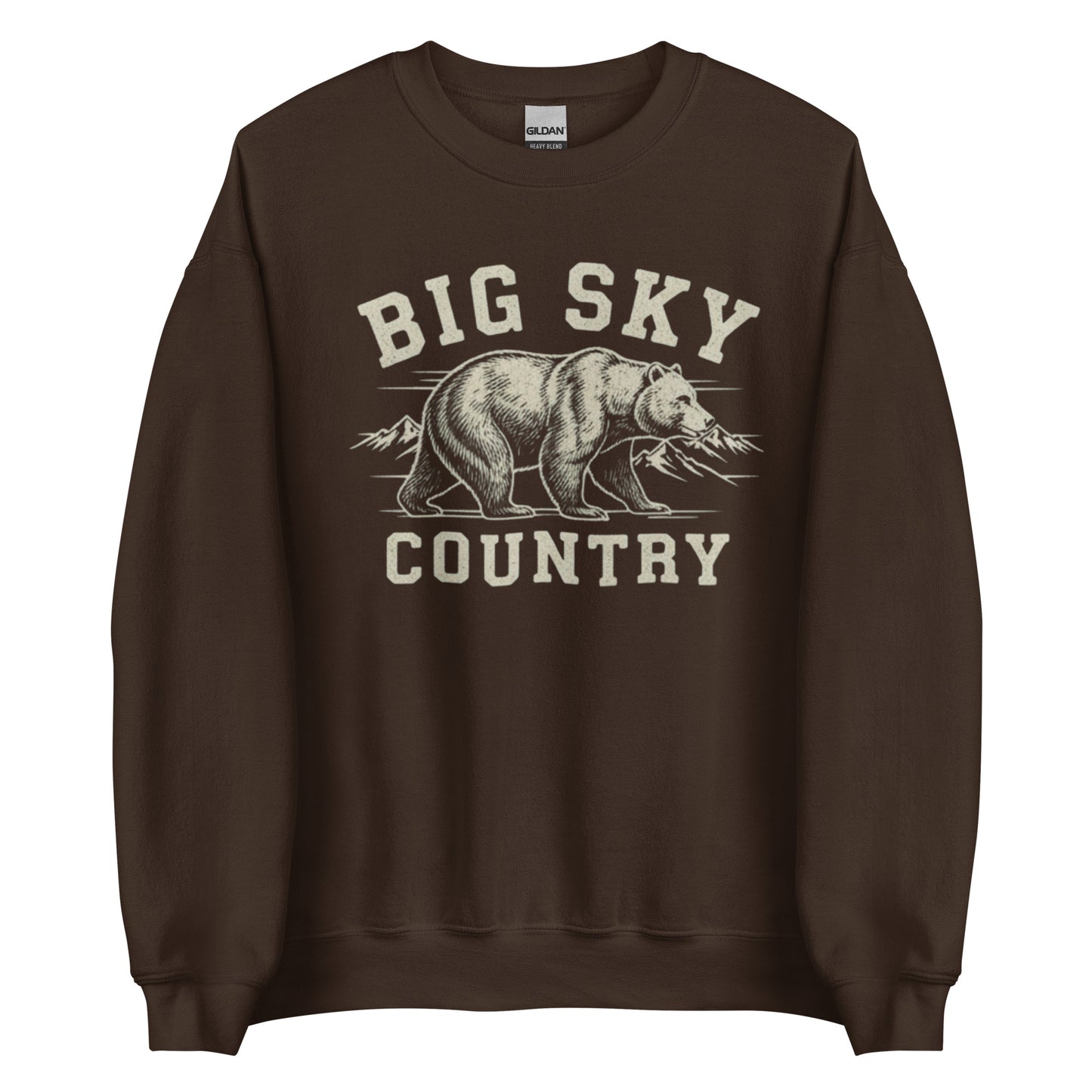Montana crewneck sweatshirt with Big Sky Country bear graphic