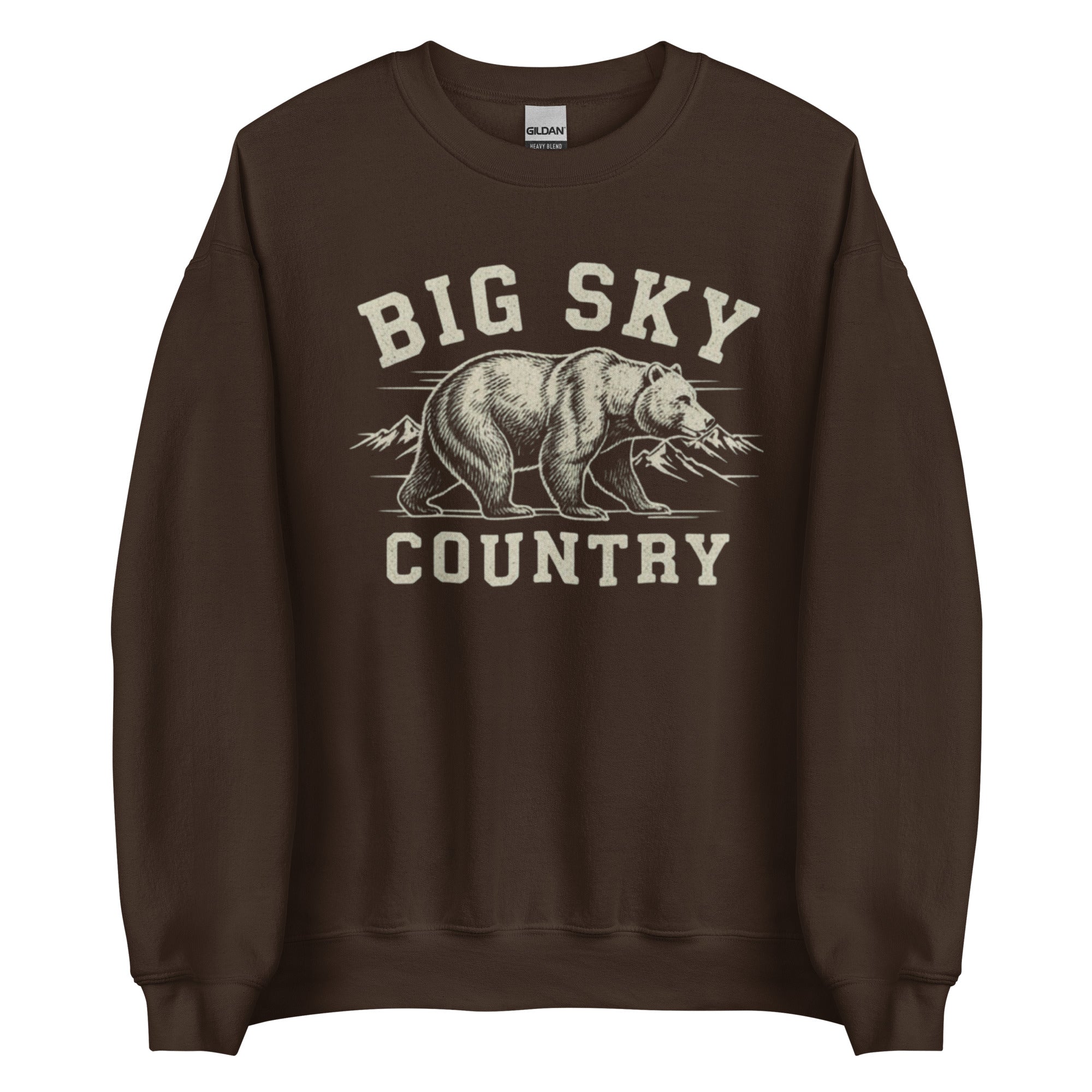 Montana crewneck sweatshirt with Big Sky Country bear graphic