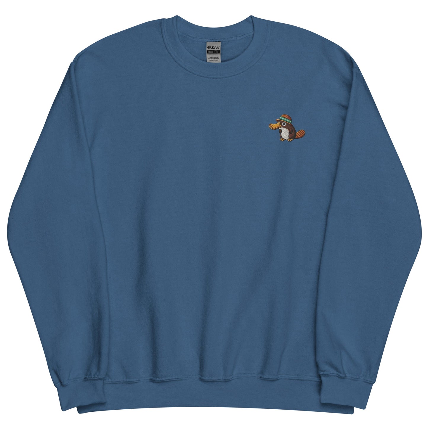 Embroidered "Relaxed Platypus" Sweatshirt, Warm Classic Fit Pre-Shrunk Sweater Wildlife Camping Swertshirt