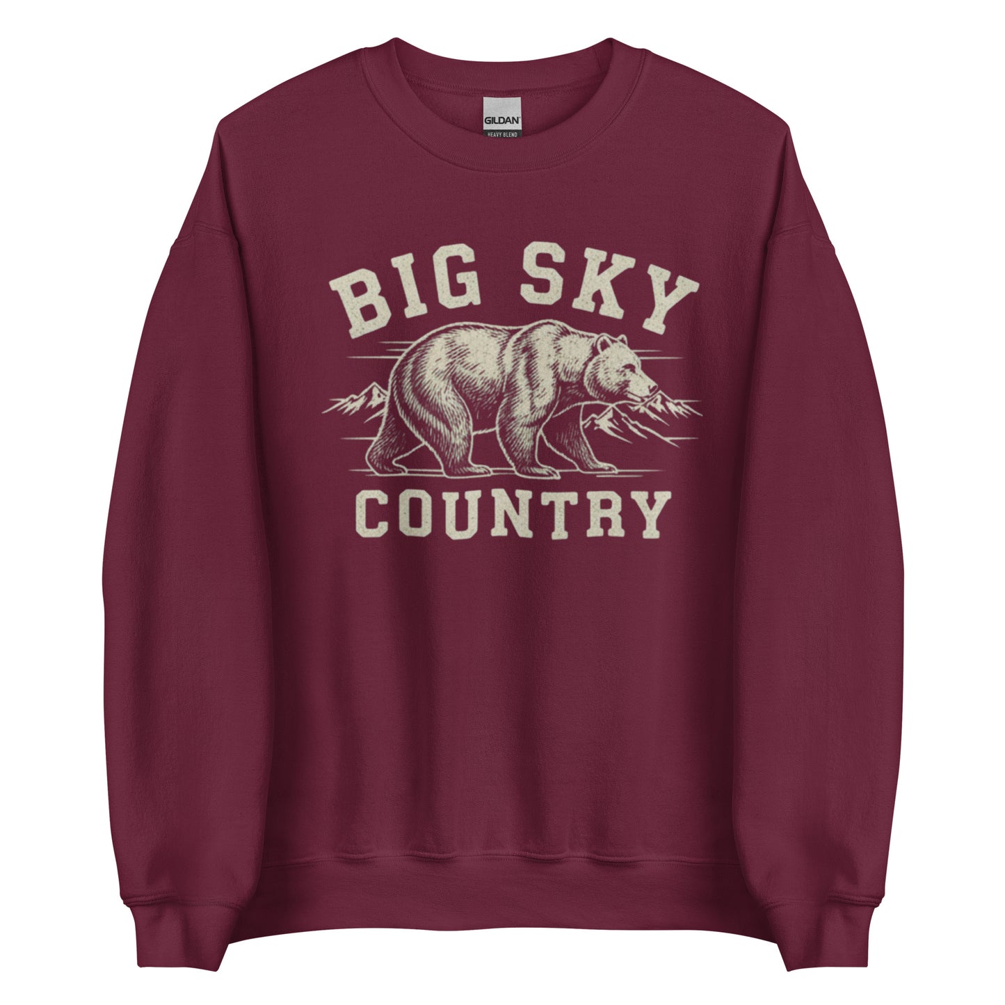 Montana crewneck sweatshirt with big sky bear graphic