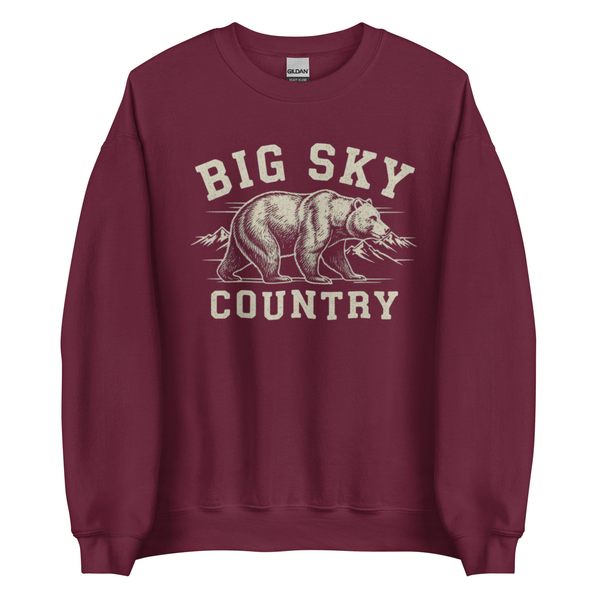 Montana crewneck sweatshirt with big sky bear graphic
