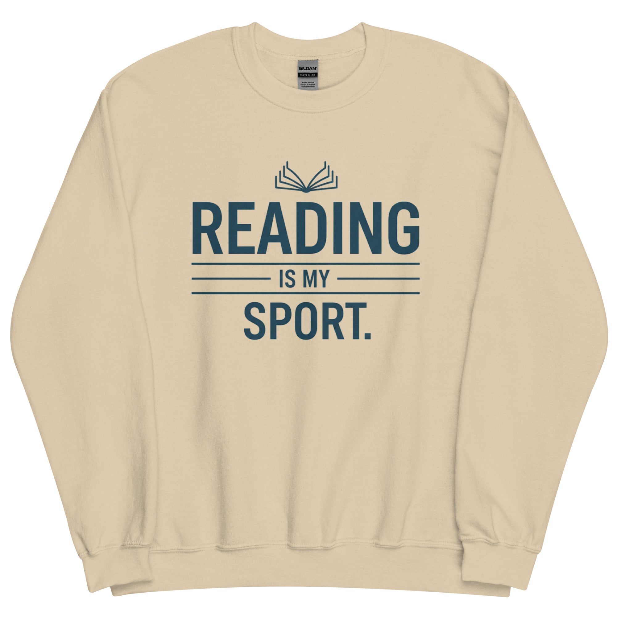 Cozy heather gray book lover favorite sport sweatshirt with reading design