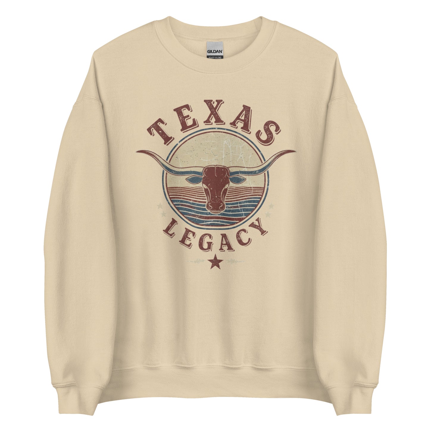 Vintage inspired Texas longhorn crewneck sweatshirt in cream