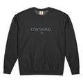 Black Low Signal Embroidered Sweatshirt in Cozy Comfort Colors