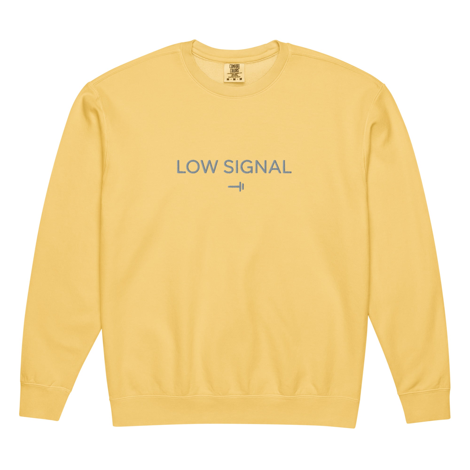 Yellow Low Signal Embroidered Crewneck Sweatshirt
