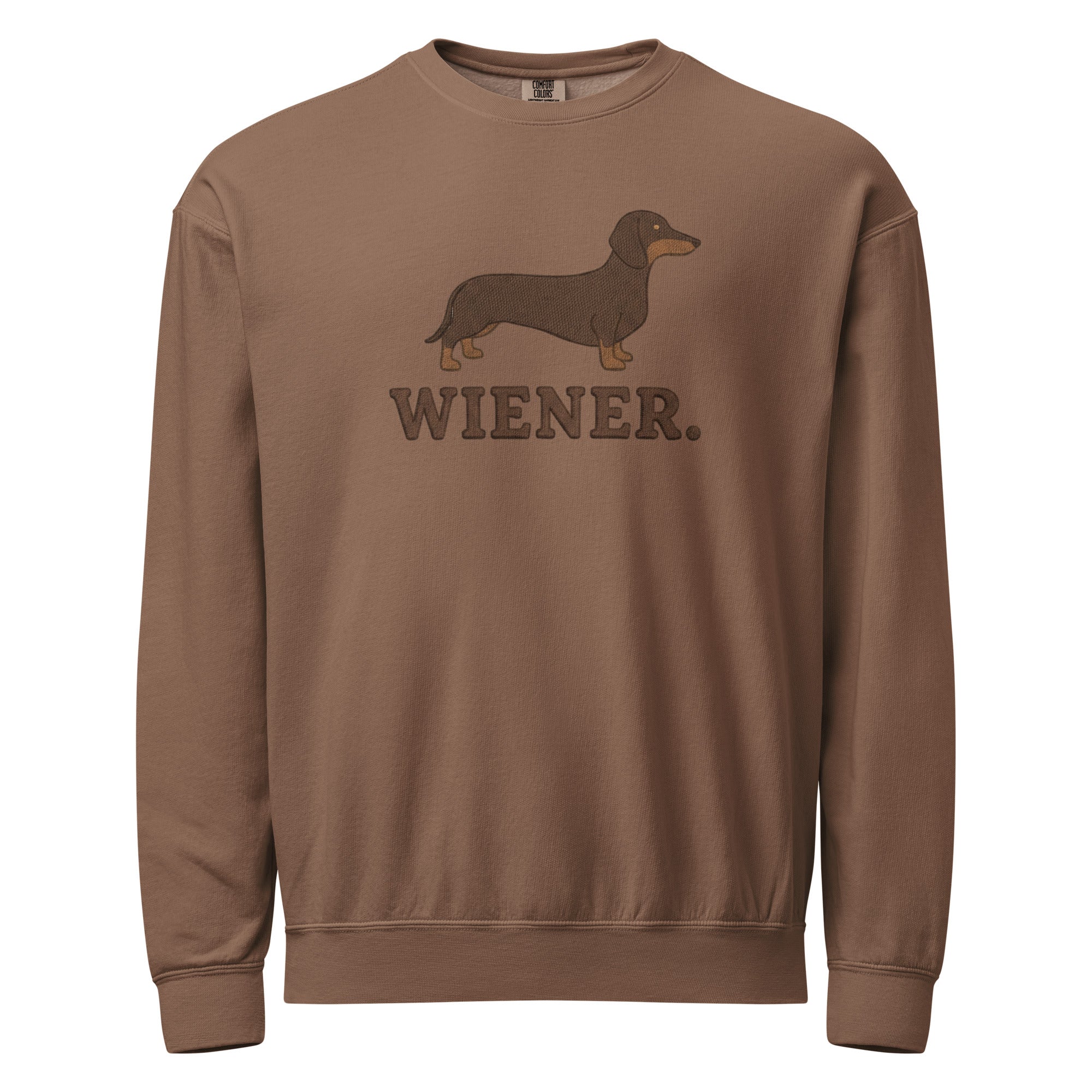 Brown Wiener Dog Graphic Sweatshirt with Dachshund Print
