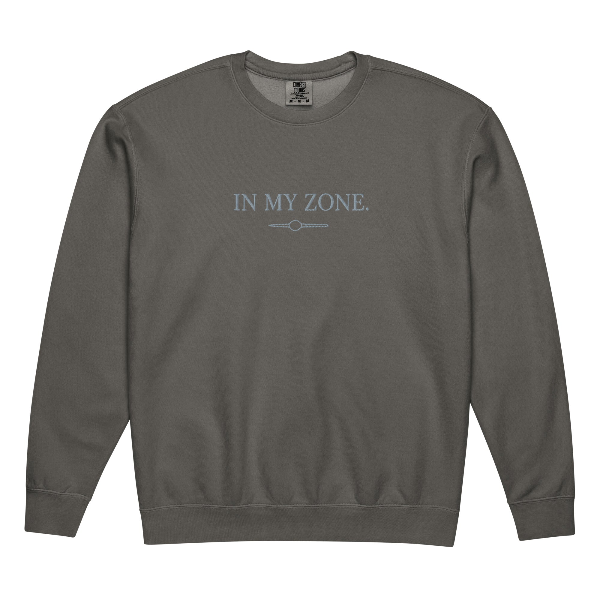 Olive green Comfort Colors zone embroidered crewneck sweatshirt