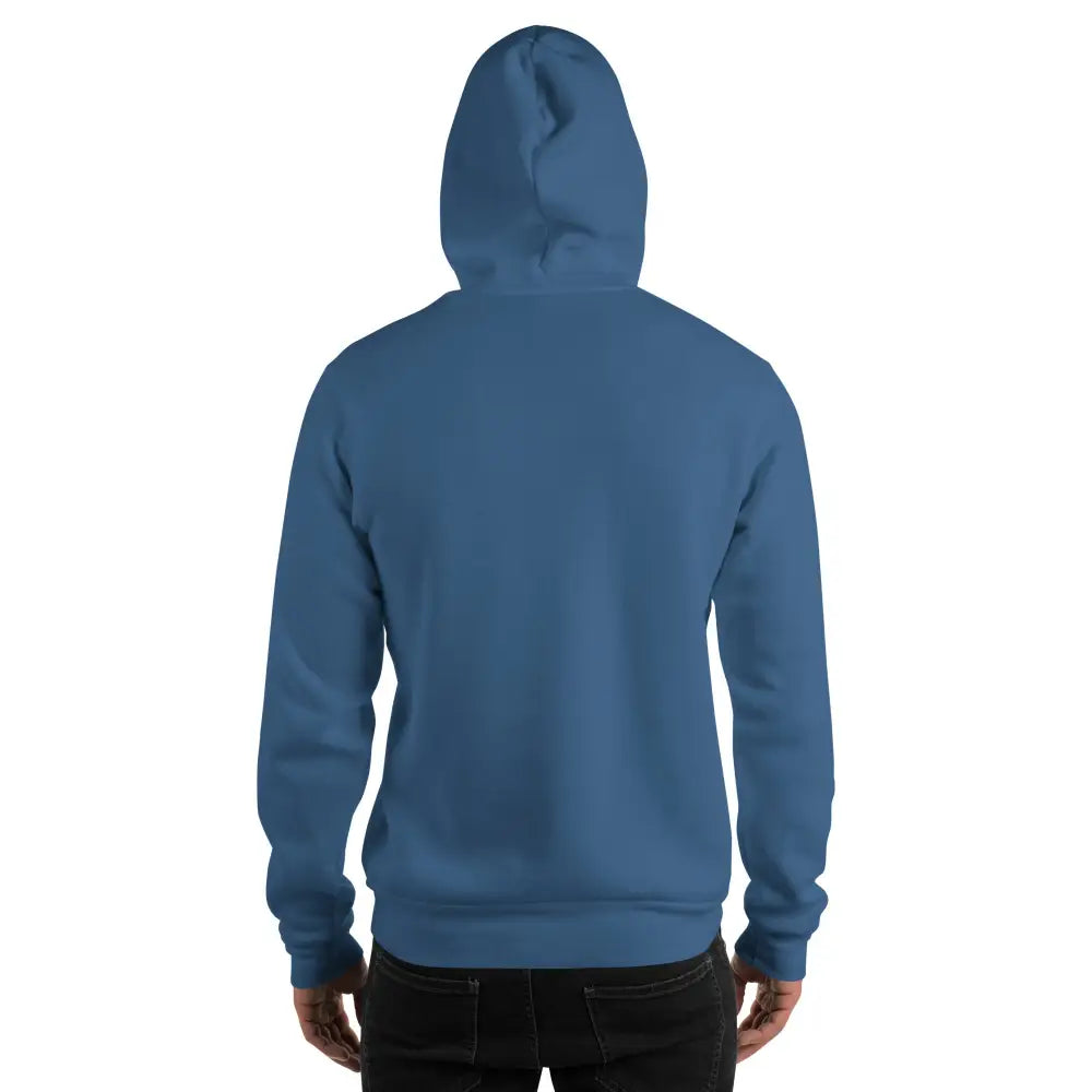 Cozy unisex hoodie in solid blue with soft air-jet spun yarn fabric