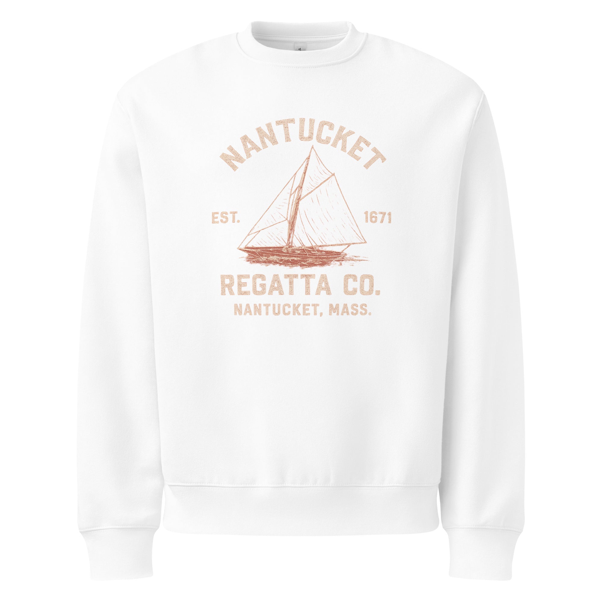 Nantucket oversized heavyweight sweatshirt with sailboat design by Bella Canvas