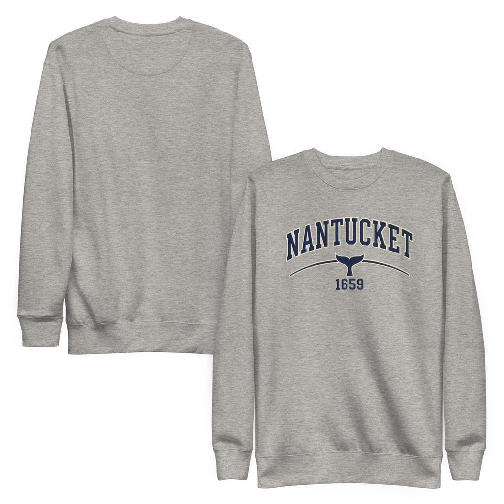Nantucket graphic sweatshirt in heather gray with whale design