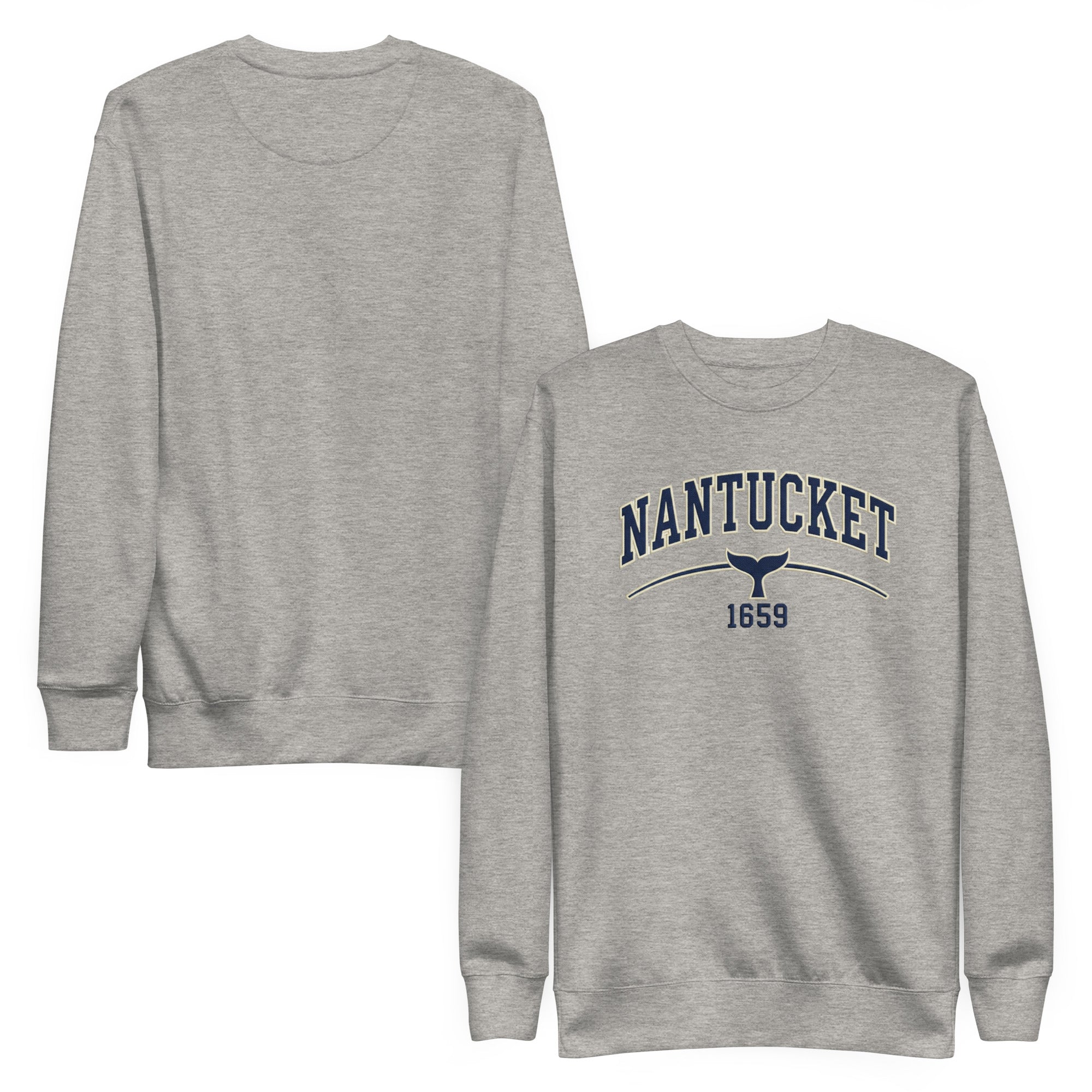 Nantucket graphic sweatshirt in heather gray with whale design
