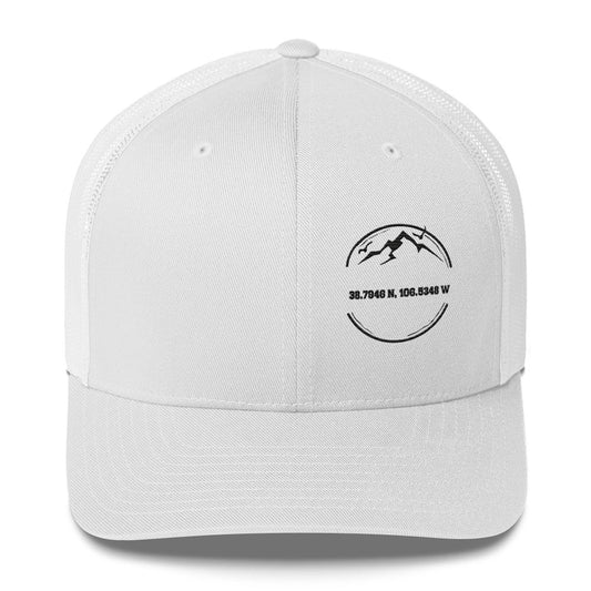 US Coordinates Embroidered Trucker Cap Patriotic Adjustable Mesh Hat - White - Hats 1