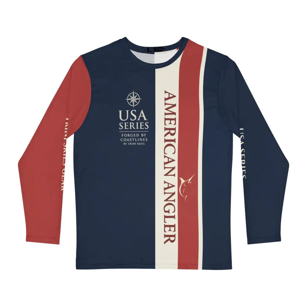 USA Series Long sleeve fishing shirt in nautical patriotic theme by Trini Skies