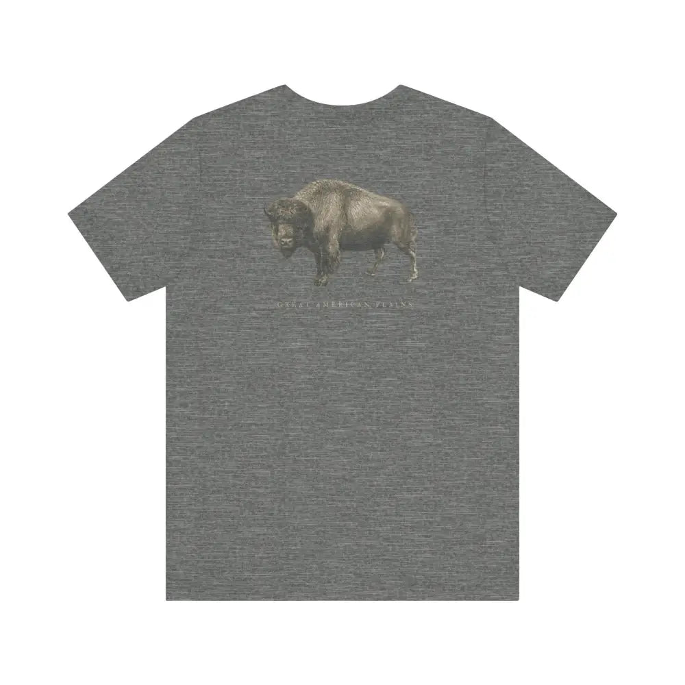 Vintage bison graphic on heather gray tee from Trini Skies Supply
