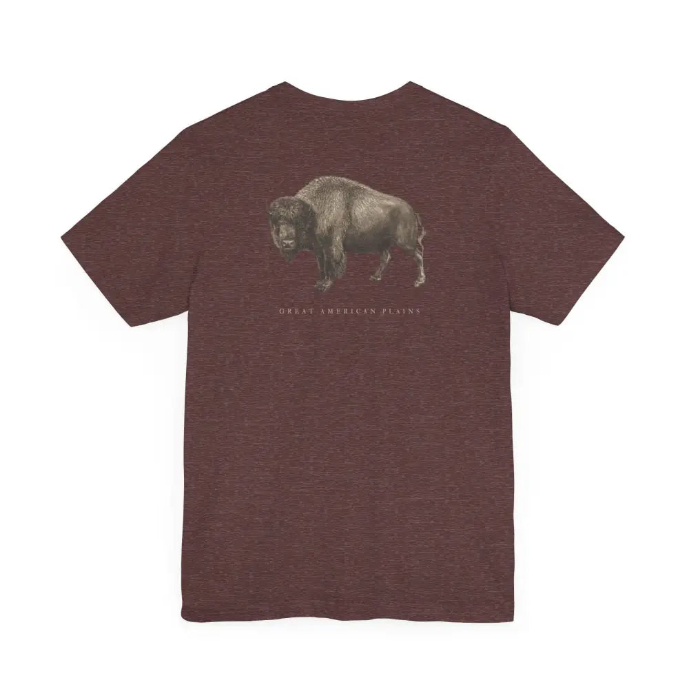 Maroon heather vintage bison graphic tee from Trini Skies Supply
