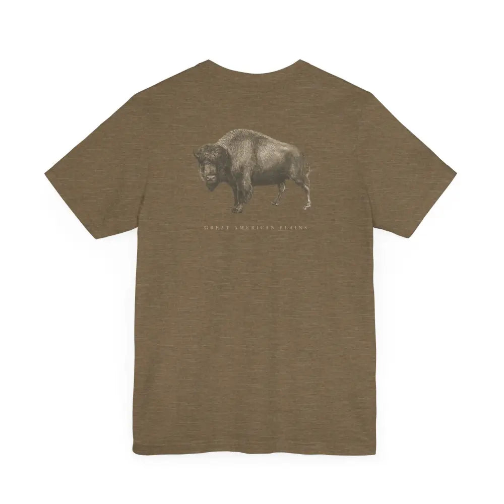 Vintage bison graphic tee in olive green, Trini Skies Supply