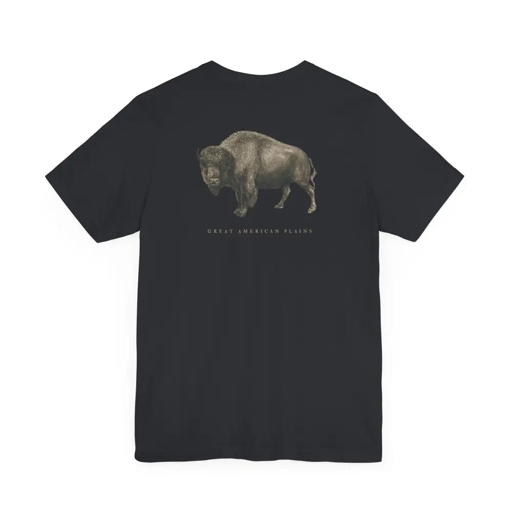 Vintage bison graphic black short-sleeve tee from Trini Skies Supply