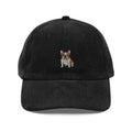 Embroidered French bulldog corduroy hat, dog lover gift