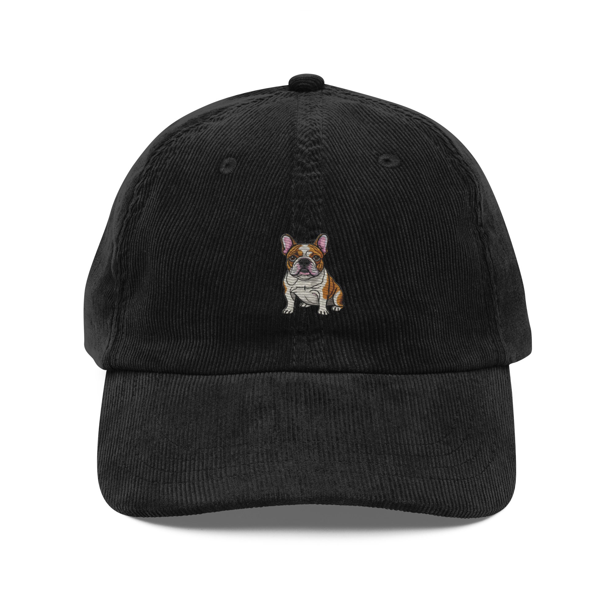 Embroidered French bulldog corduroy hat, dog lover gift