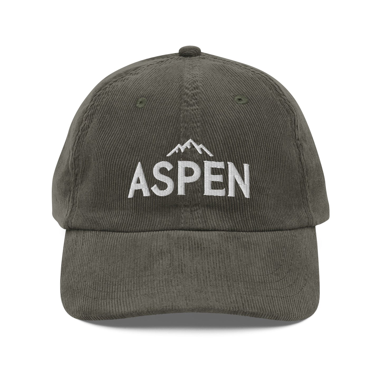 Aspen Vintage Embroidered Corduroy Cap, Adjsutable low Profile Cap