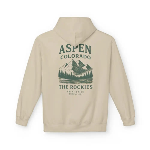 Vintage style Aspen Colorado hoodie with mountain graphic