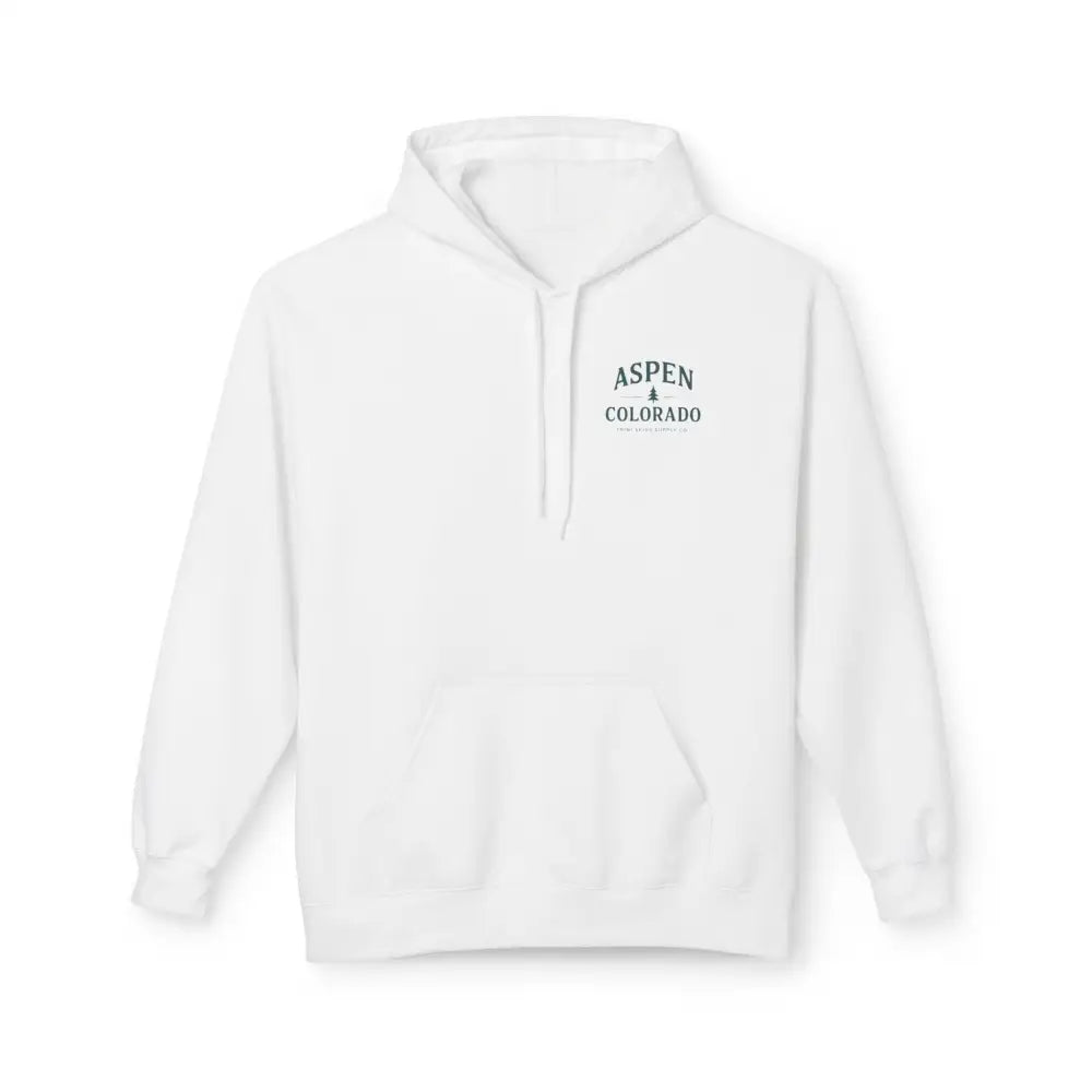White Aspen Colorado Hoodie with Vintage Rockies Graphic