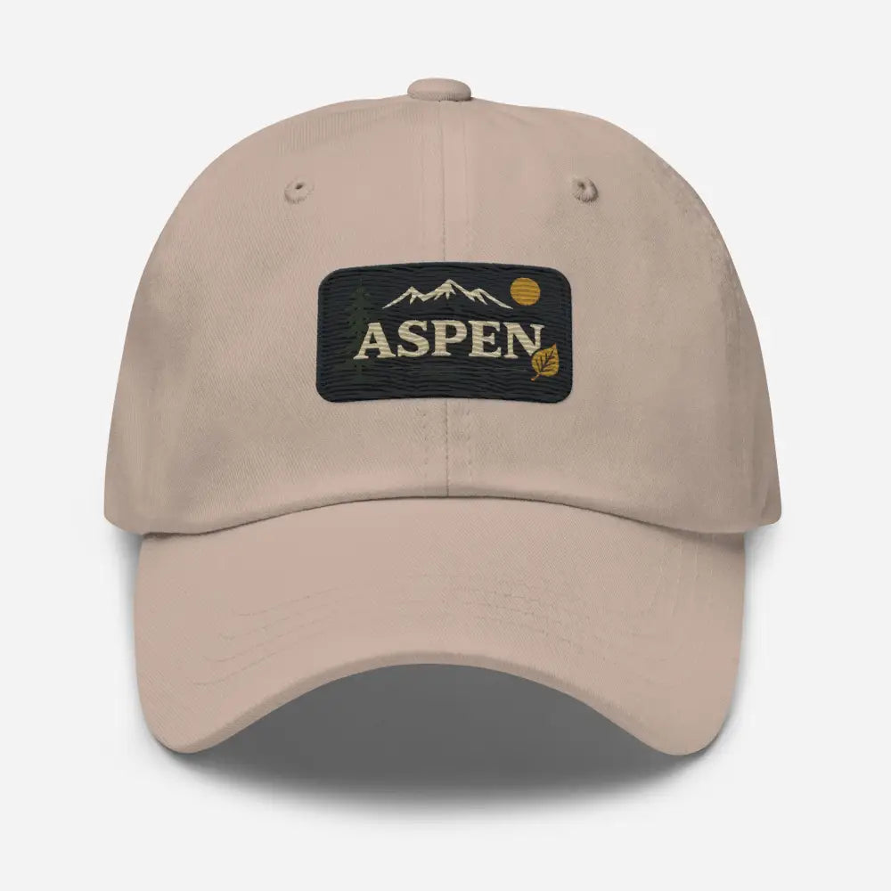 Vintage-style Aspen embroidered hat in light beige baseball cap
