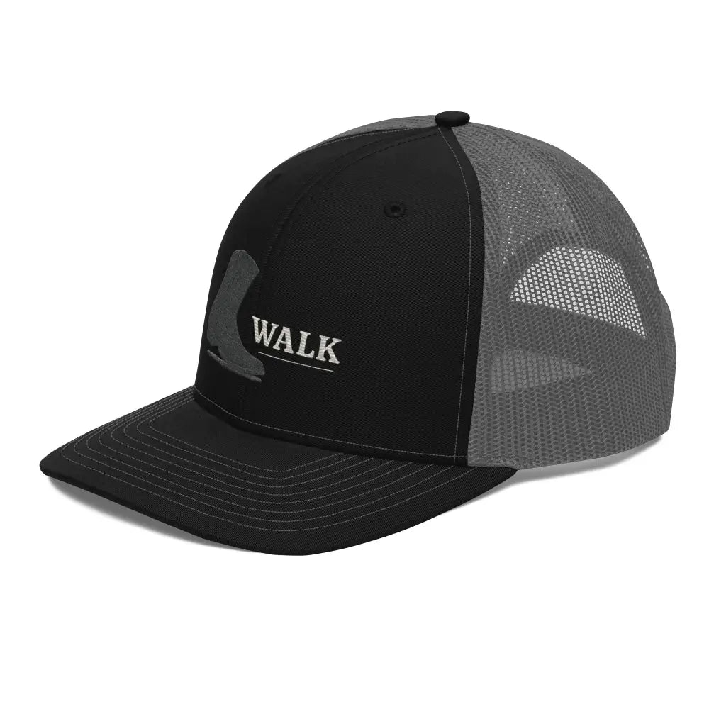 Black and grey mesh Trini Skies embroidered trucker hat