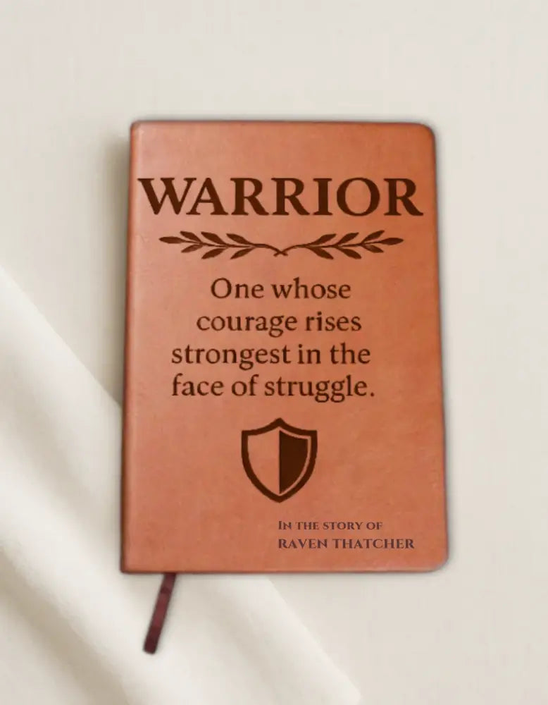 Custom Vegan Leather Warrior Journal with Engraved Quote