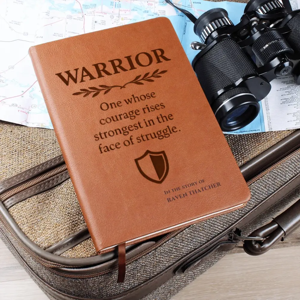Brown Vegan Leather Warrior Journal with Engraved Cover