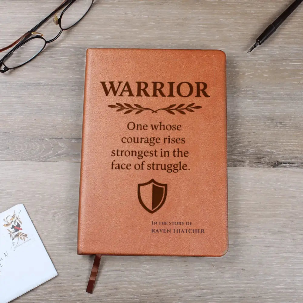 Personalized Warrior Journal with leather binding and bookmark for custom family vacation shirts