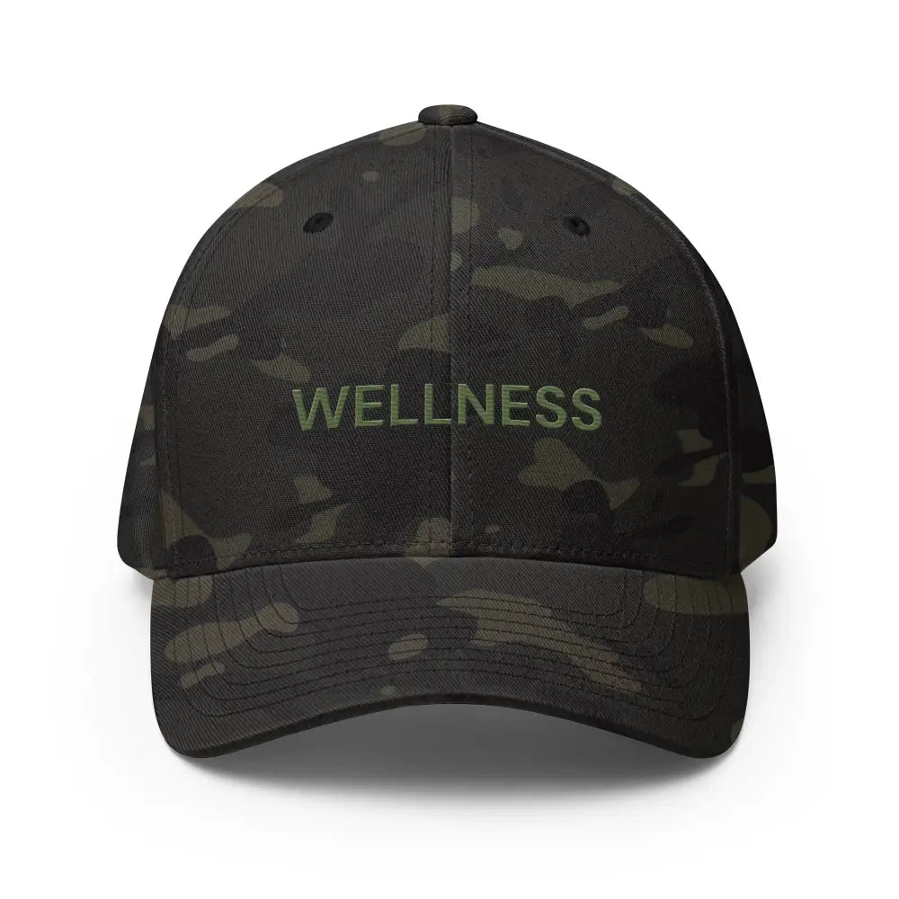 Camo Wellness Embroidered Flexfit Hat by Trini Skies Supply