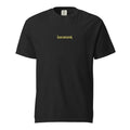 Black short-sleeved bananas embroidered t-shirt with gold logo on chest